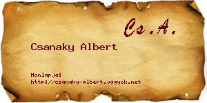Csanaky Albert névjegykártya